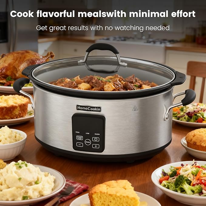 HOMECOOKIN Slow Cooker, Extra Large 10 Quart Digital Programmable Slow Cookers - Image 8