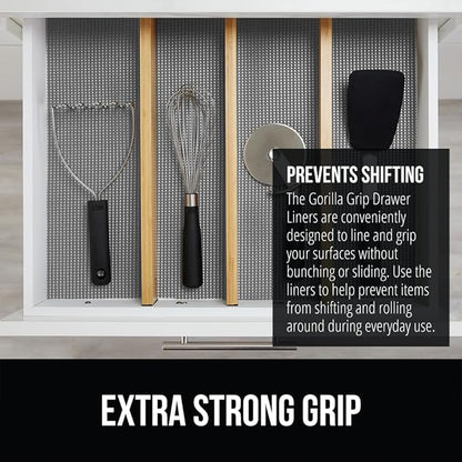 GORILLA GRIP powerGRIP Drawer Shelf and Cabinet Liner, Thick Strong Hold - Image 3