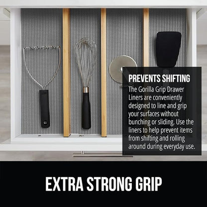 GORILLA GRIP powerGRIP Drawer Shelf and Cabinet Liner, Thick Strong Hold - Image 3