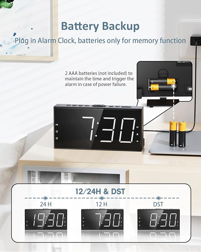 Loud Alarm Clock with Bed Shaker - Image 6