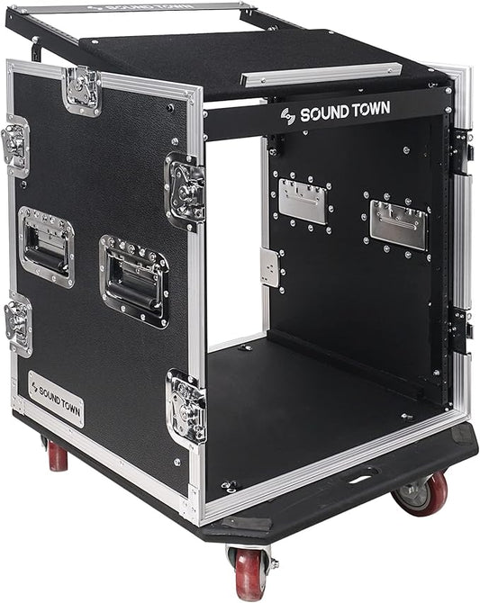 Sound Town Enhanced 1/2" Plywood 12U PA DJ Rack/Road ATA Case by SOUNDTOWN