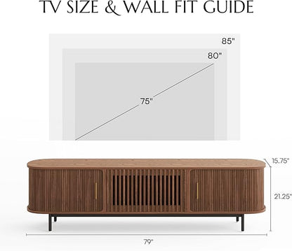 POVISON Fully-Assembled Mid Century Modern TV Stand - Image 8