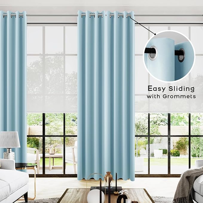 KOUFALL 108 Inch Curtains 2 Panel Set, Floor to Ceiling Room Darkening Extra - Image 2