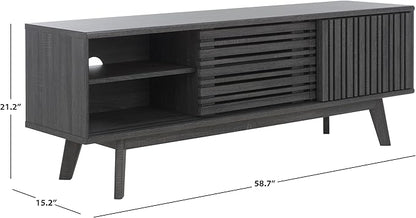 SAFAVIEH ESMA TV Stand for up to 65" Flatscreen – Distressed Black, Sliding - Image 5