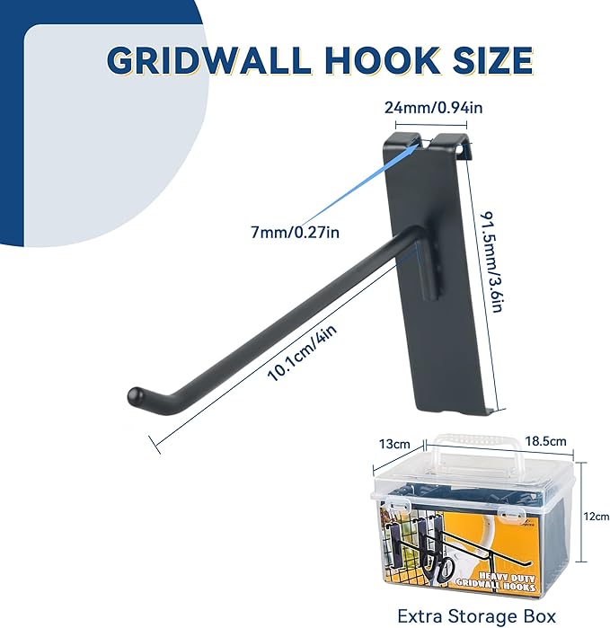 Alyoen Gridwall Hooks 4in, Metal Display Hooks - Image 5