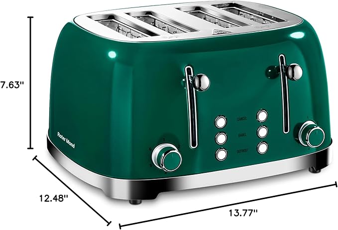 Roter Mond 4 Slice Toaster Retro Stainless Steel - Image 8