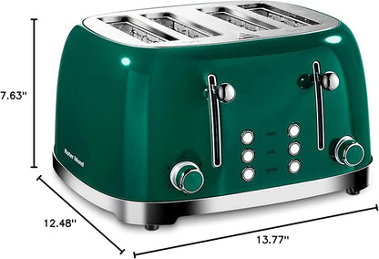 Roter Mond 4 Slice Toaster Retro Stainless Steel - Image 8