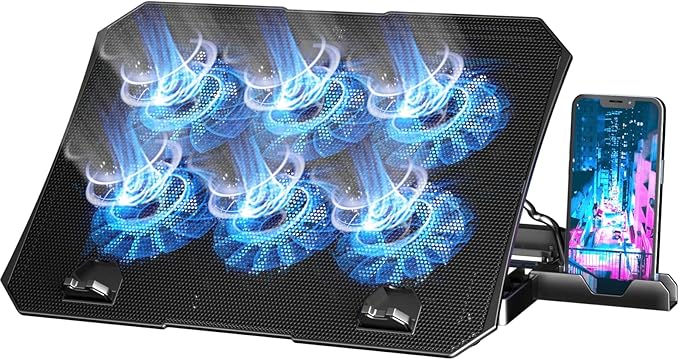 AICHESON Laptop Cooling Pad for 12-15.6 Inch, 6 Cooler Fans by AICHESON