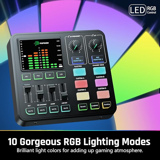 PUPGSIS Gaming Audio Mixer, Audio Interface - Image 8