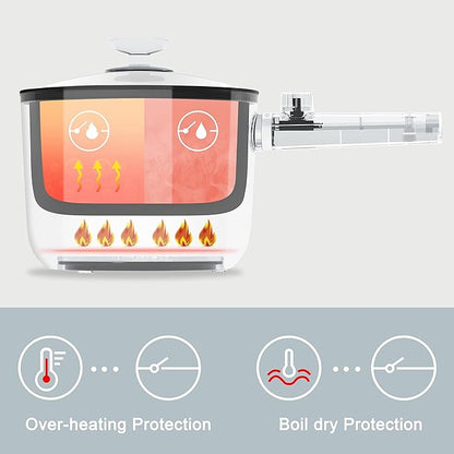 Topwit Hot Pot Electric, 1.5L Ramen Cooker, Portable Non-Stick Frying Pan - Image 6