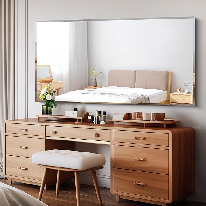 CILIBER Beveled Bathroom Mirror, 30x60 Large Frameless Mirrors - Image 2
