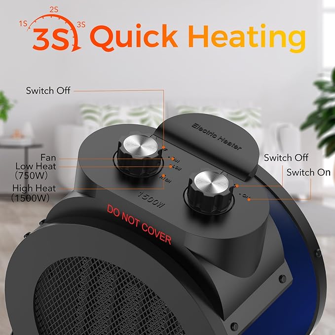 1500W Electric Space Heater - Image 2