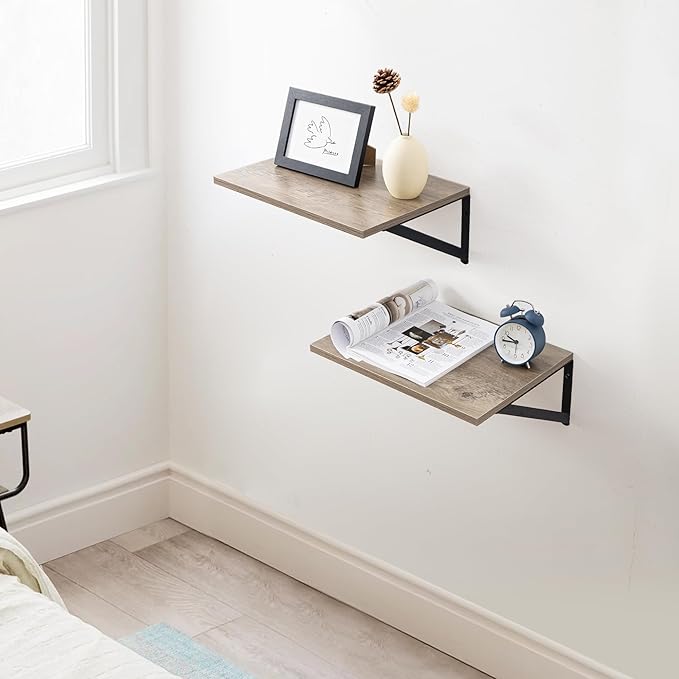Axeman Deep Floating Shelves for Wall, 12 Inch Deep Floating Shelves Set of 2 - Image 2