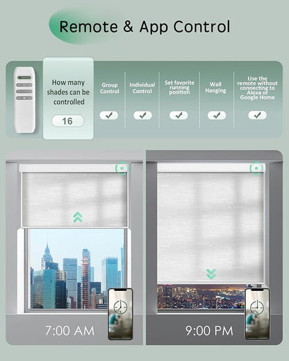 Yoolax Motorized Blinds App Control, Light Filtering Motorized Shades - Image 4