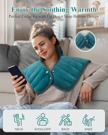 Heating Pad for Neck and Shoulders and Back, 24 x 23 XL Large Heat Wrap for - Image 4
