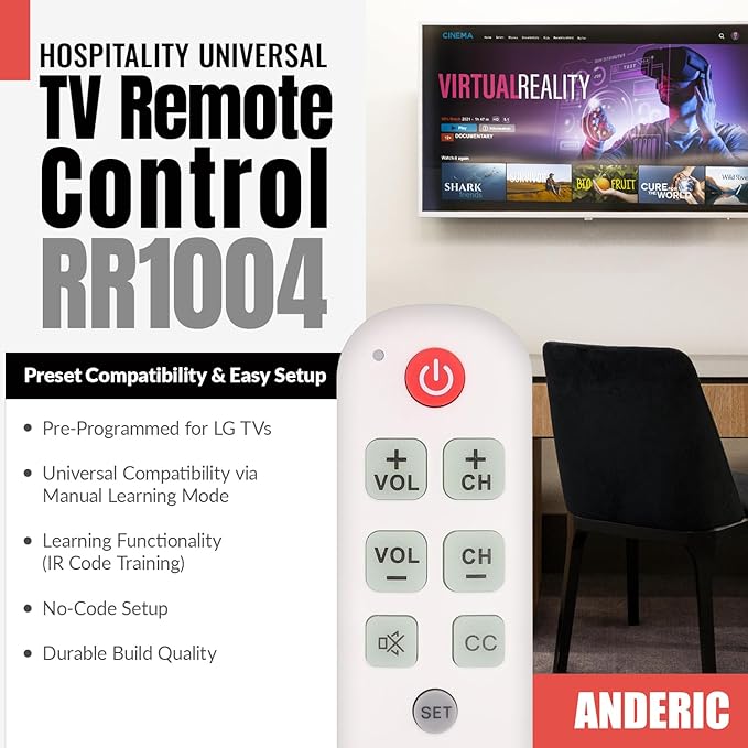 Anderic Easy Big Button Universal TV Remote Control. Easy to Use, Glow Keys - Image 2