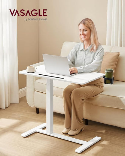 VASAGLE Overbed Table with Wheels, Mobile Standing Computer Desk, 31.5 x 17.7 - Image 2