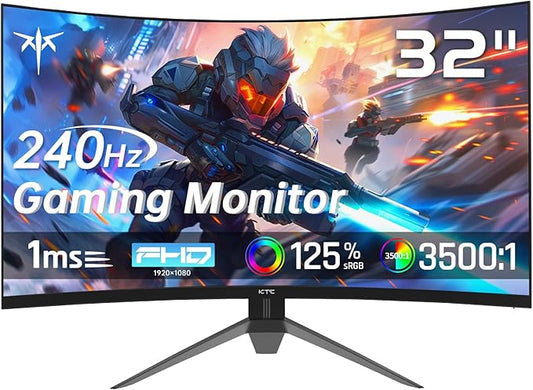 KTC 32 Inch 240Hz Curved Gaming Monitor, FHD 1080P 1500R HDR Gaming PC Monitor by KTC