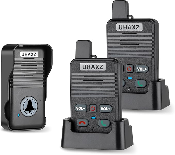 Wireless Doorbell, Hand-Free Door Bell, 1000Ft Long Range, Full Duplex 2 Way by UHAXZ