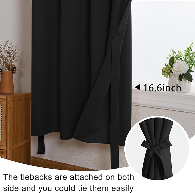 JIUZHEN Short Curtains Kitchen Half Window Blackout Curtains - Image 6