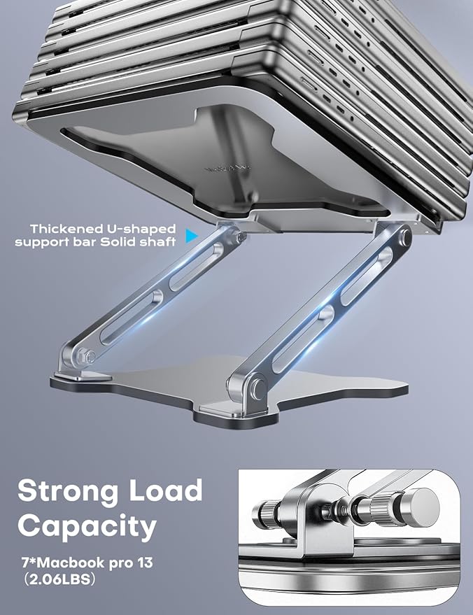 Adjustable Laptop Stand for Desk, Metal Foldable Laptop Riser, Ventilated - Image 5