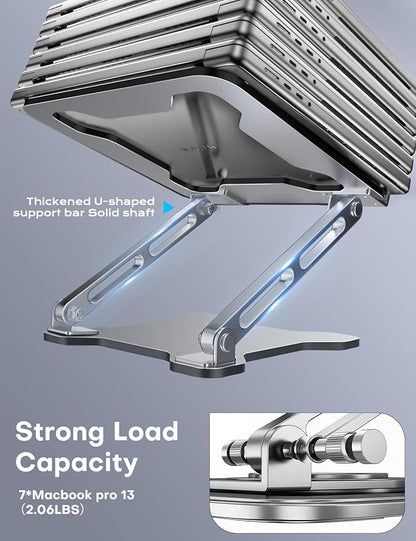 Adjustable Laptop Stand for Desk, Metal Foldable Laptop Riser, Ventilated - Image 5