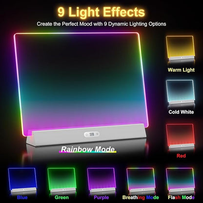 LED Note Board with Colors, Rechargeable 17-Inch Doodle Glow 9-Mode Light Up - Image 2