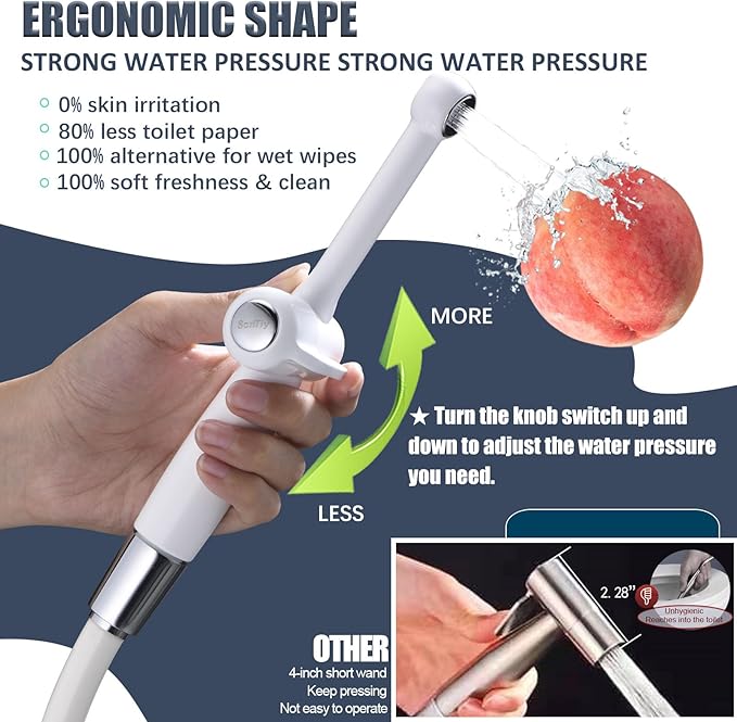 SonTiy Handheld Bidet Sprayer for Toilet, Adjustable Water Pressure Toilet Jet - Image 3
