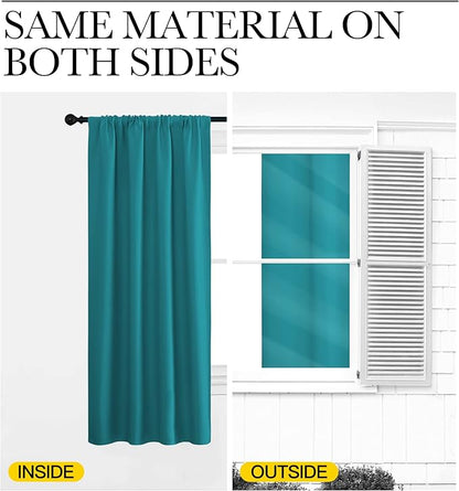 NICETOWN RV Blackout Curtains for Camper Windows, Peacock Blue, Kitchen Curtains - Image 5
