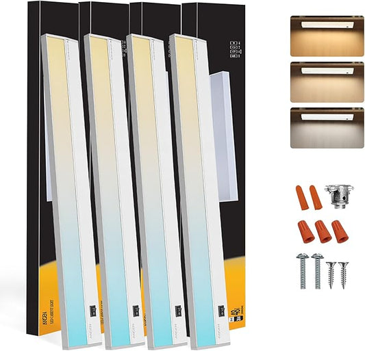 Ansen 4Packs of Under Cabinet Lighting Hardwired, 48IN 26W 1720LM, Dimmable Led by ANSEN