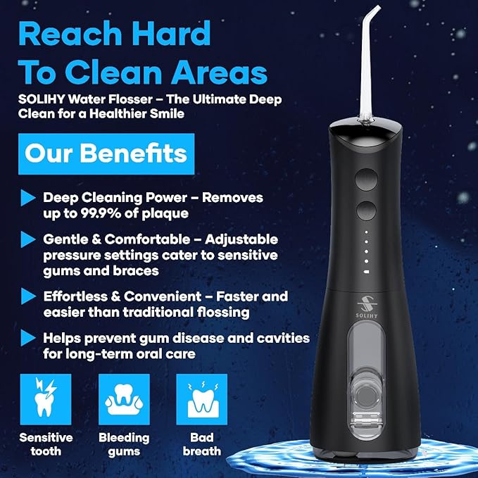 SOLIHY Cordless Water Flosser, Water Dental Flosser, Rechargeable Irrigation - Image 4