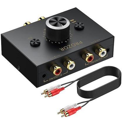 PROZOR 3.5mm & RCA Bi-Directional Audio Switch, 2-in-1-Out / 1-in-2-Out Passive by PROZOR