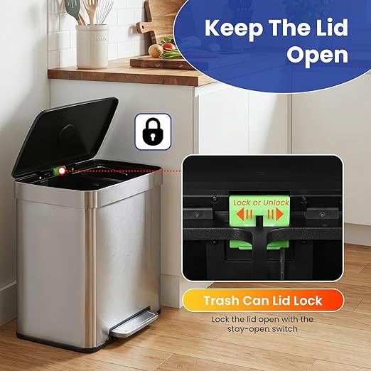 PayLessHere Dual Compartment Recycling Trash Can - Image 4