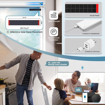 SmartWings Motorized Roller Shades 100% Blackout Work with Matter Homekit Over Thread, Alexa, Z-Wave, Smart Blinds for Windows, Cordless Remote Control Optional, Customized Size, Essential White