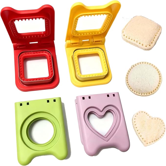 4 Pcs Shaped Sandwich Makers, Sandwich Cutter & Sealer by Unknown