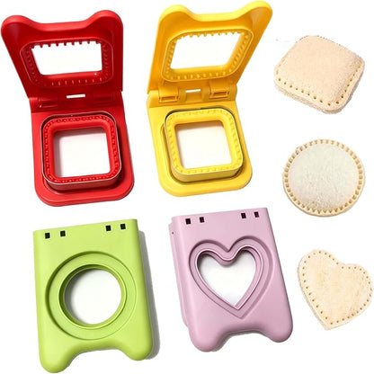 4 Pcs Shaped Sandwich Makers, Sandwich Cutter & Sealer by Unknown