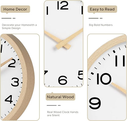 AKCISOT Wall Clock 12 Inch, Boho Office Wall Clocks Battery Operated Non Ticking - Image 5