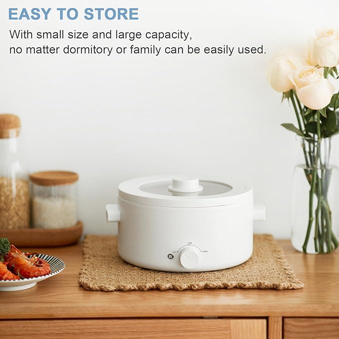Hot Pot Electric, 2L Ceramic Glaze Non-Stick Pan, Portable Hot Pot - Image 7