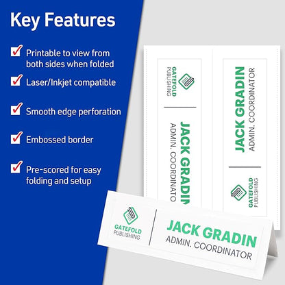 Avery Printable Tent Cards, 3.5" x 11", 50 Blank Place Cards - Image 2