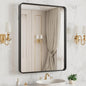 LOAAO 20X16 Inch Black Metal Framed Bathroom Mirror by LOAAO