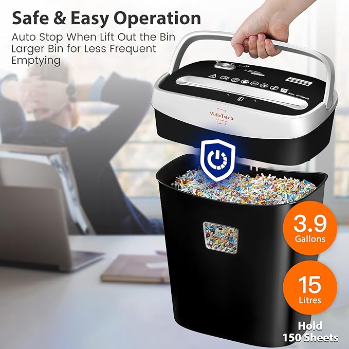 Paper Shredder for Home Office10-Sheet Cross-Cut Shredder - Image 6