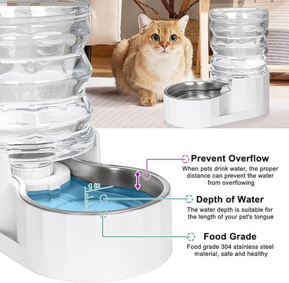 RIZZARI Dog Water Bowl Dispenser: 5L Large Stainless Steel Gravity Feeder - Image 5
