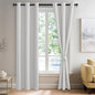 JIUZHEN Greyish White Blackout Curtains by JIUZHEN