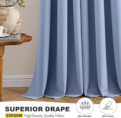 MIULEE Denim Blue Blackout Curtains - Image 5