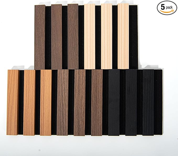Art3d 5-Pack Acoustic Wood Slat Wall Panel Sample by Art3d