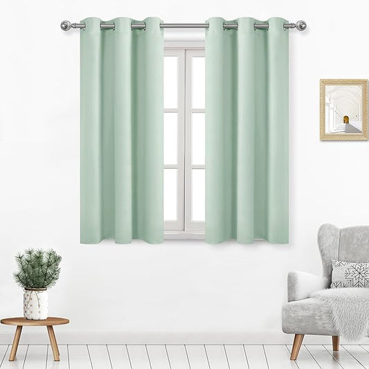 DWCN Mint Green Curtains for Living Room, Room Drakening Curtains 54 Inch Length by DWCN