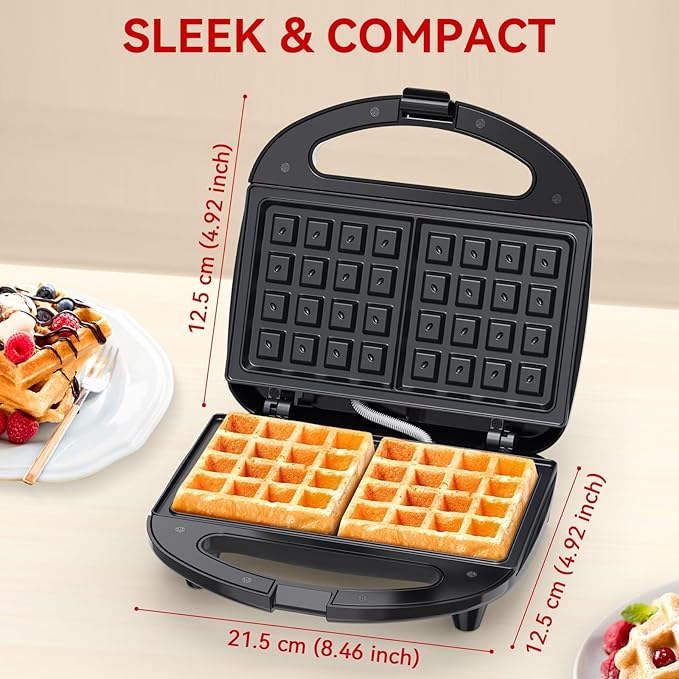 OSTBA Waffle Maker, 2 Slice Non-Stick Waffle Iron, Belgian Waffle Machine - Image 5