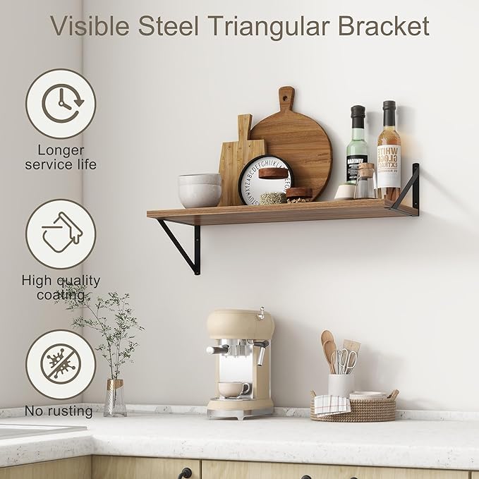 Fun Memories 27.5" W x12 D Floating Shelves, Large Wall Shelves 27.5 Inch Long - Image 5