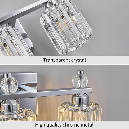 FDPBY Bathroom Vanity Lights 3-Light Chrome Modern Crystal Vanity Light - Image 4