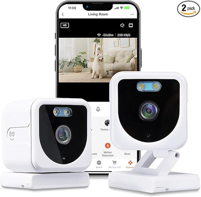 Geeni Mini 1080P Indoor/Outdoor Security Camera 2-Pack, Smart WiFi Cameras by Geeni